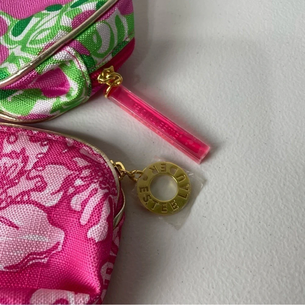 Lilly Pulitzer 2 Piece Estée Lauder Makeup Travel Cosmetic Bags